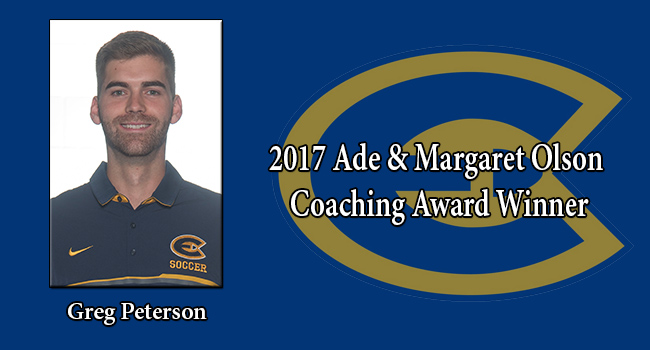 Greg Peterson named 2017 Ade & Margaret Olson Coaching Award Winner