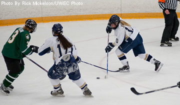 Faber Records Hat-Trick as Women's Hockey Beats Pointers