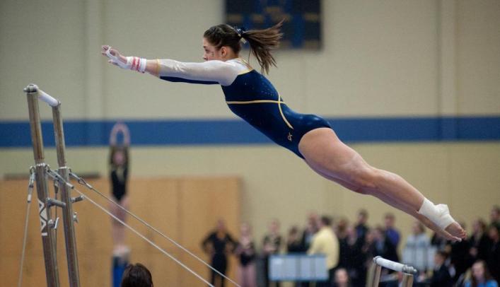 Gymnasts Come up Just Short at UW-Stout