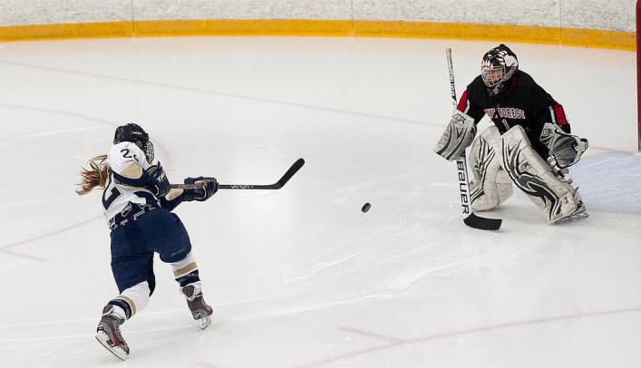 Blugolds Fall to Falcons in First Game of NCHA Quarterfinals