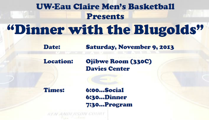 Dinner with the Blugolds - Nov. 9 at 6 p.m. in Davies Center