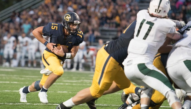 Blugolds earn first win of season with 34-20 win over Warriors