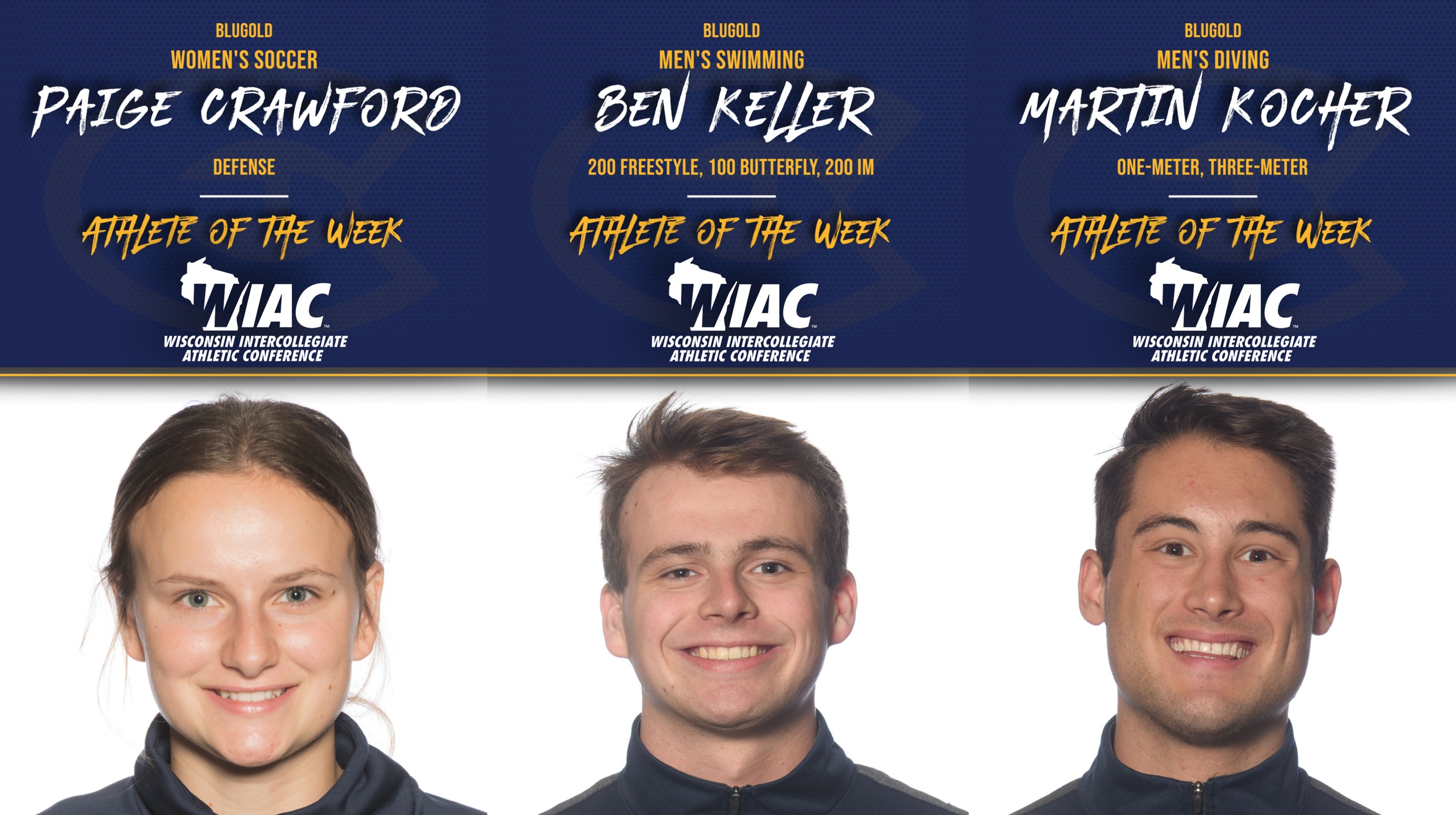 Women's Soccer, Men's Swimming and Diving Earn WIAC Athlete of the Week Honors