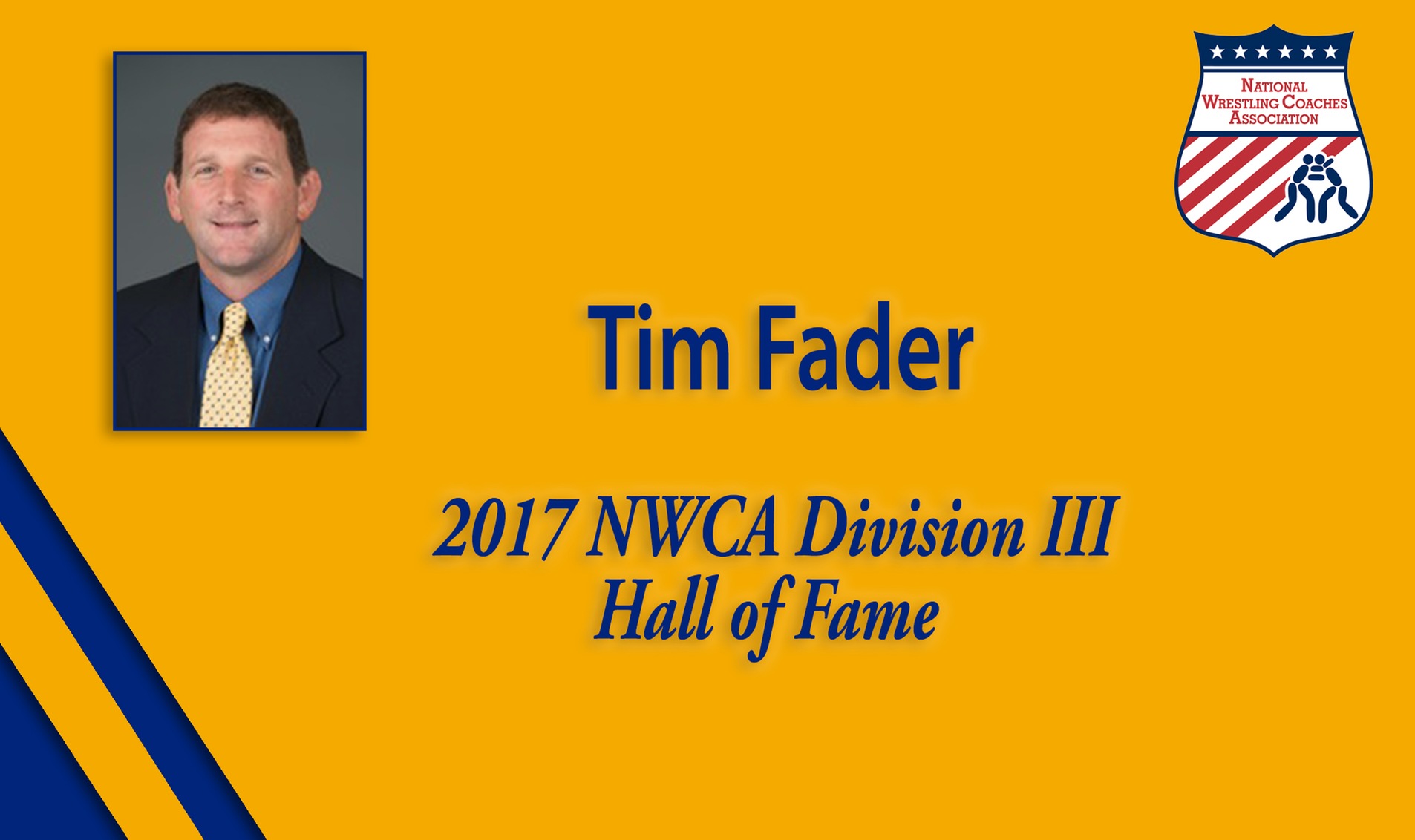 Fader to be Inducted into NWCA Division III Hall of Fame